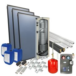 Solarpakket 4plus schuindak 400 liter verswaterboiler 3 collectoren