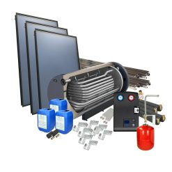 Solarpakket 4plus schuindak 3 collect. en 500 liter liggende verswaterboiler