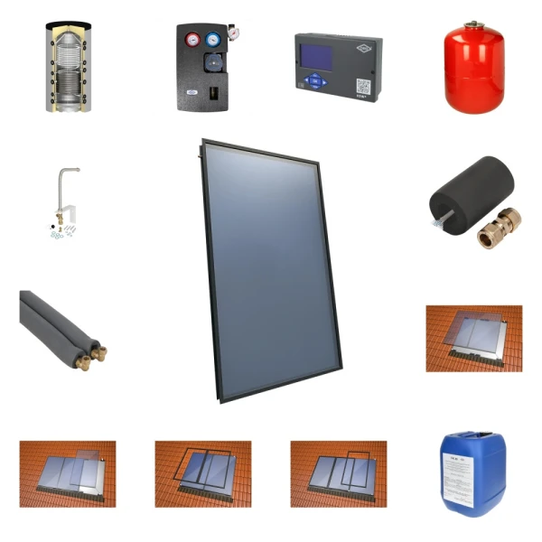 Solarpakket 4plus indak 800 liter, 4 collectoren