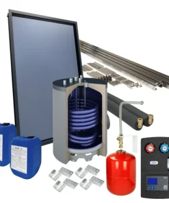 Solarpakket 4plus platdak 120 liter onderstel tapwaterboiler 1 collector