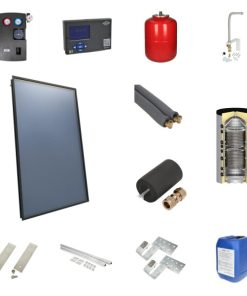 Solarpakket 4plus schuindak 4 collect. 800 l verswater 2 warmtewisselaars