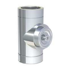 Revisie-element RVS Ø 180 mm met een ronde deur