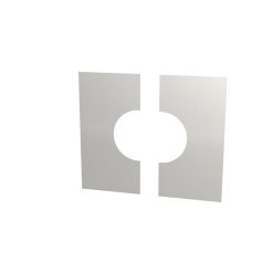 Wand-/plafondplaat RVS 0° Ø 180 mm 2-delig