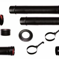 Pelletkachel rookkanaal zwart RVS Complete set