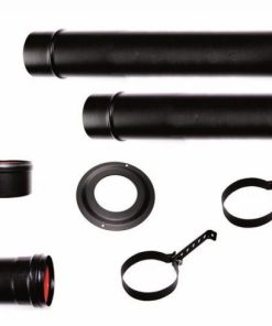 Pelletkachel rookkanaal zwart RVS Complete set