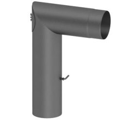 Kachelpijp grijs gietijzer Knie met smoorklep en deur