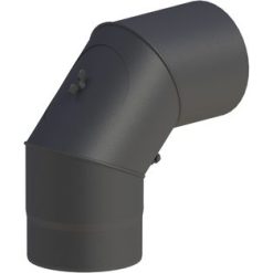 Kachelpijp zwart 0-90° draaibaar met deur
