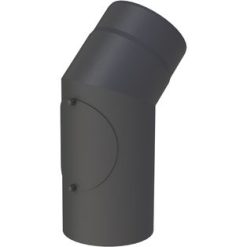 Kachelpijp zwart 45° met deur