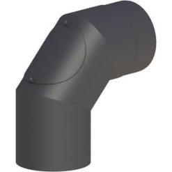 Kachelpijp zwart 90° met deur
