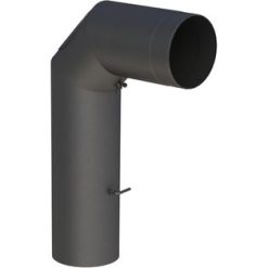 Kachelpijp zwart Hoek met smoorklep en deur