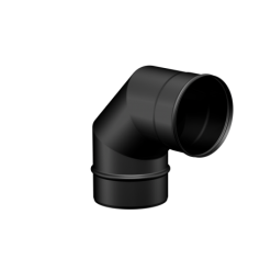 Pelletkachel rookkanaal zwart RVS 90° bocht