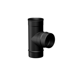 Pelletkachel rookkanaal zwart RVS premium line, T-stuk 90° mannelijk